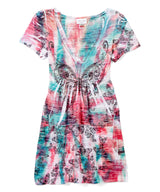 Girls Top Short Sleeve Tunic - Butterfly Motif