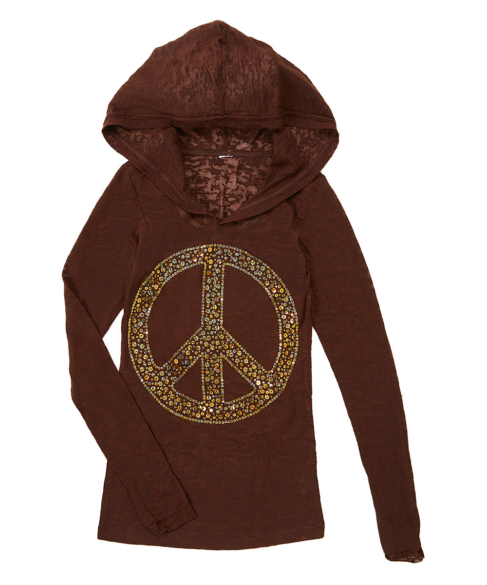 Girls Long Sleeve Top - Peace Sign