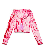 Girls Long Sleeve Top - Zip up Hoodie Jacket - Sequin Pink Star on Back