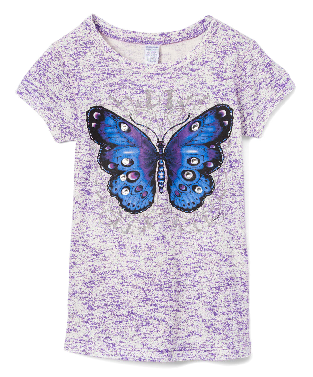 Girls Short Sleeve Top - Butterfly