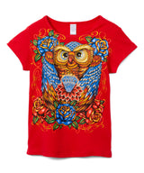 Girls Short Sleeve Top - Owl