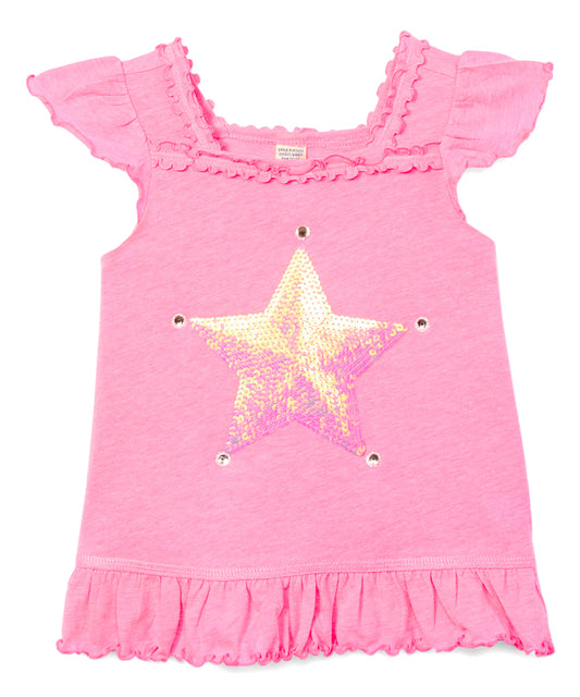 Girls Sleeveless Toddler Top - Sequin Star