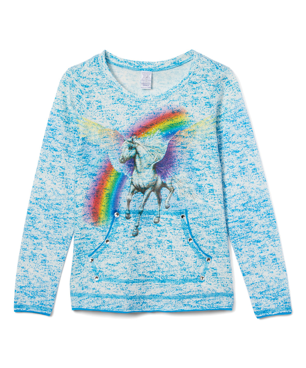 Girls Long Sleeve Top - Unicorn
