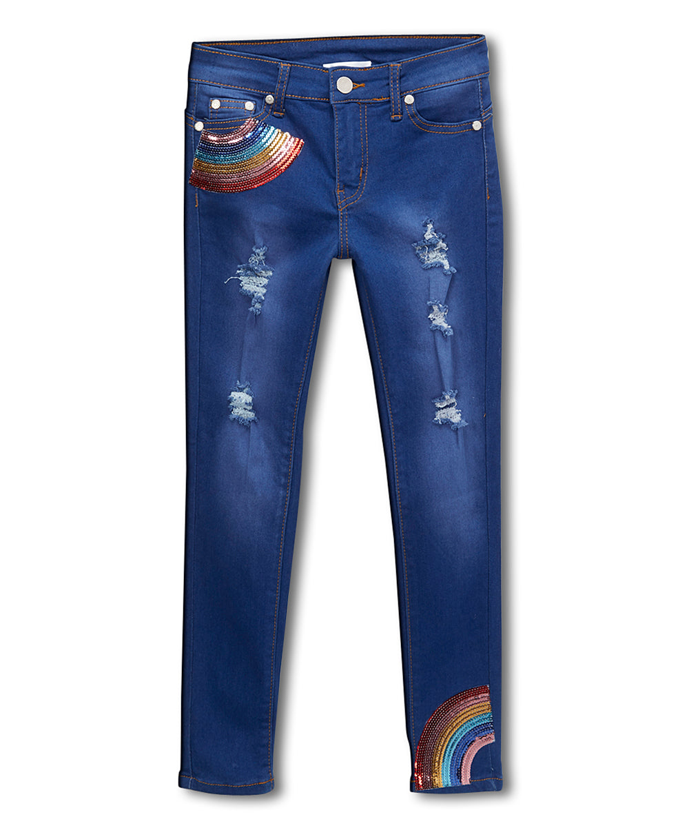 Girls Pant - Denim - Rainbow