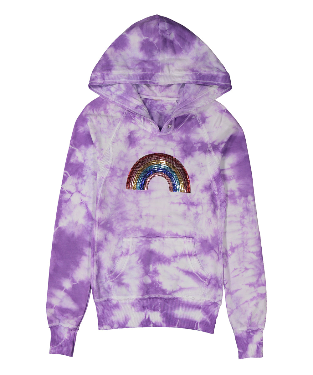 Girls Long Sleeve Top - Pullover Hoodie - Rainbow