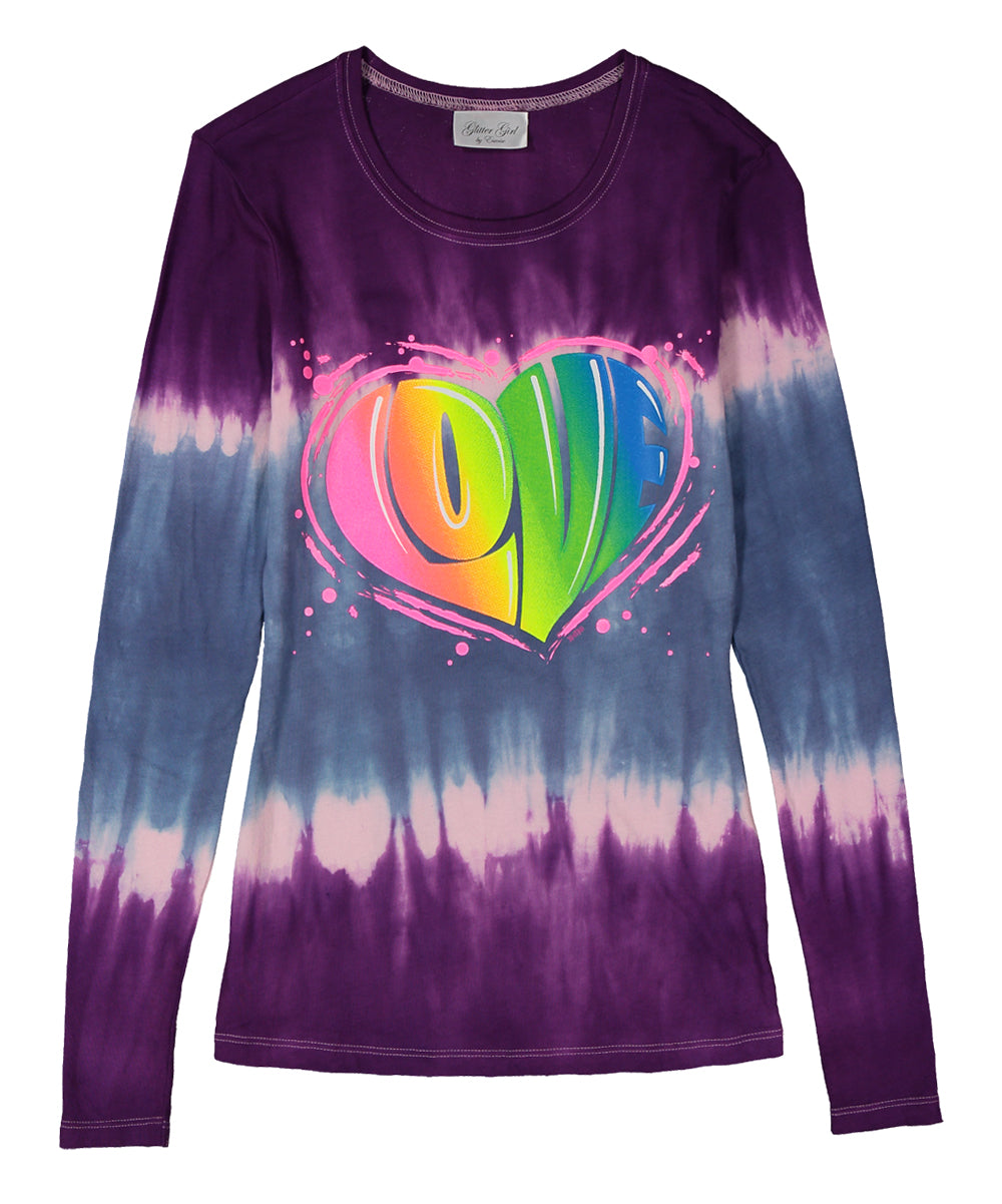 Girls Long Sleeve Top - Love/Heart