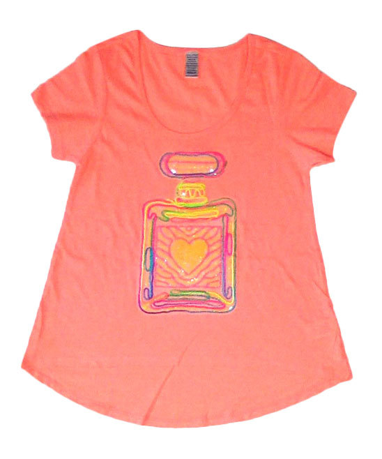 Girls Top Short Sleeve Hi Low Sequin Perfume Bottle