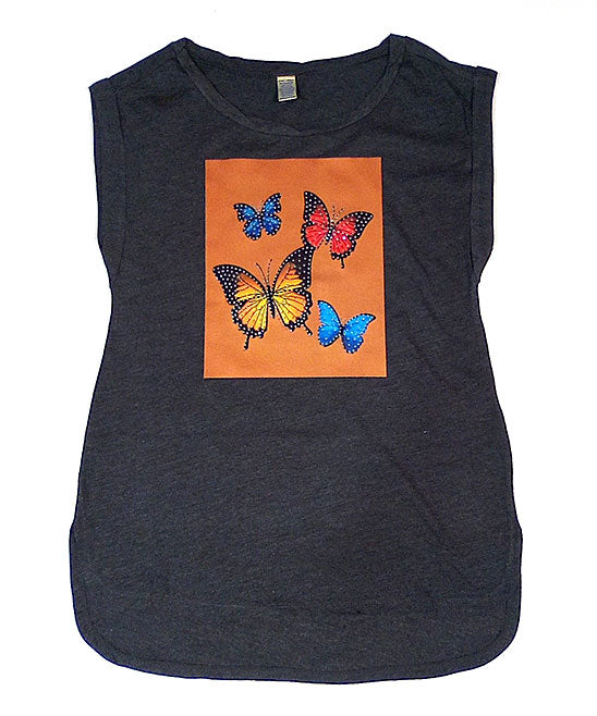 Girls Top Short Sleeve Butterfly Top