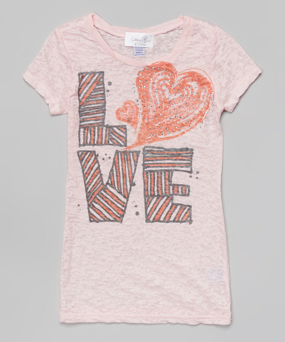 Girls Top Short Sleeve T Shirt LOVE