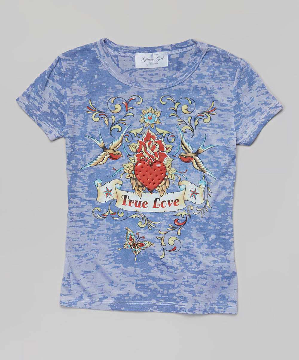 Girls Top Short Sleeve T Shirt - True Love