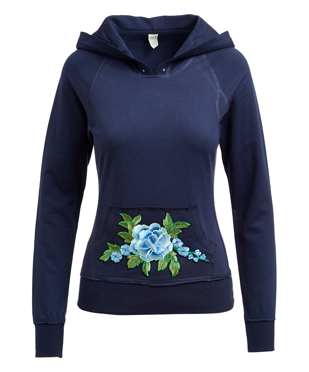 Girls Long Sleeve Top - Pullover Hoodie Flower